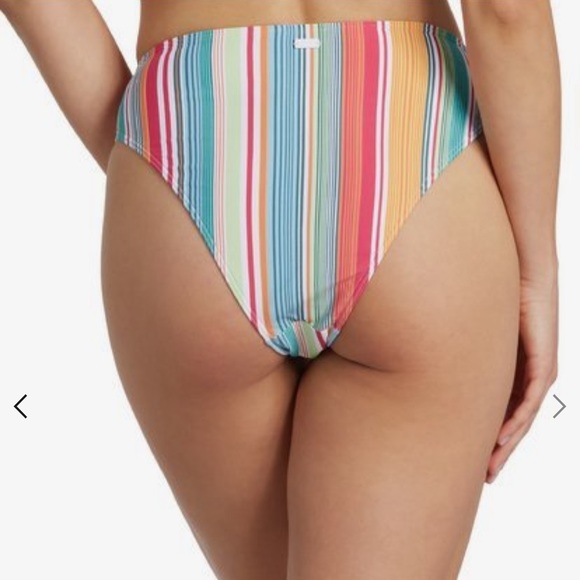 🌴 ROXY MEXI STRIPE HIGH LEG HIGH WAIST BIKINI BOTTOMS 🌴 - Picture 2 of 4